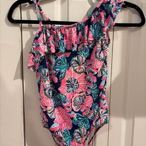 Lilly Pulitzer Pink and Blue Floral Kids One Piece